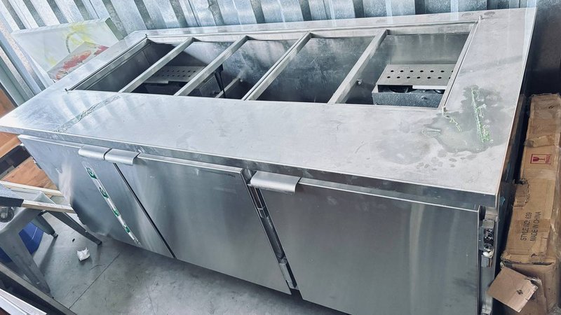 Premium 78" Custom Stainless Steel Commercial Prep Table (Designed for Remote Compressor) - 3