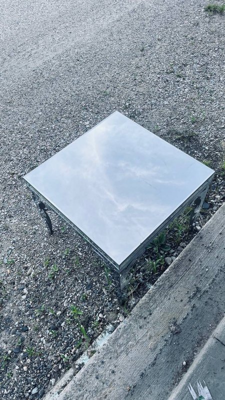 Modern Accent Set: (2) Clear Acrylic Chairs & (1) Square Mirrored Side Table - 4