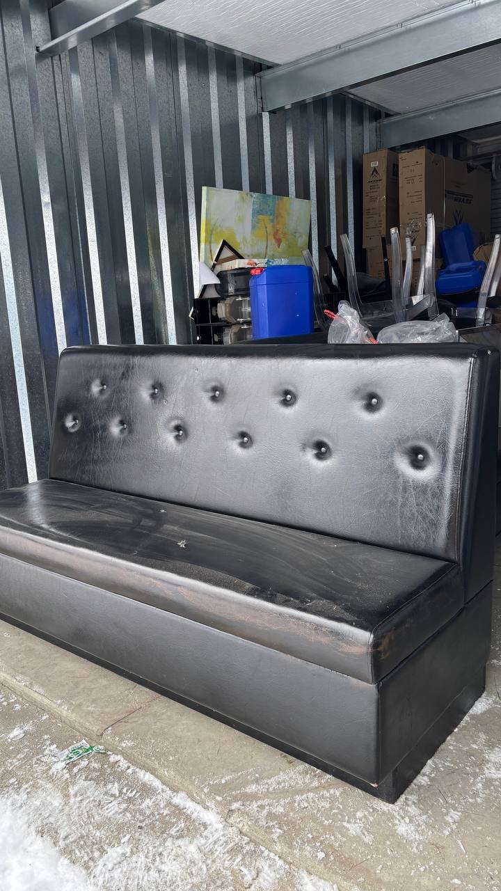 BANQUETTE SOFA FAUX LEATHER BLACK