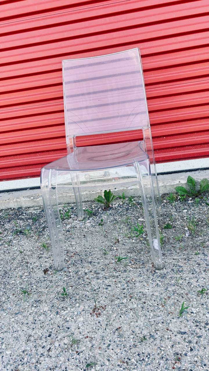 Modern Accent Set: (2) Clear Acrylic Chairs & (1) Square Mirrored Side Table
